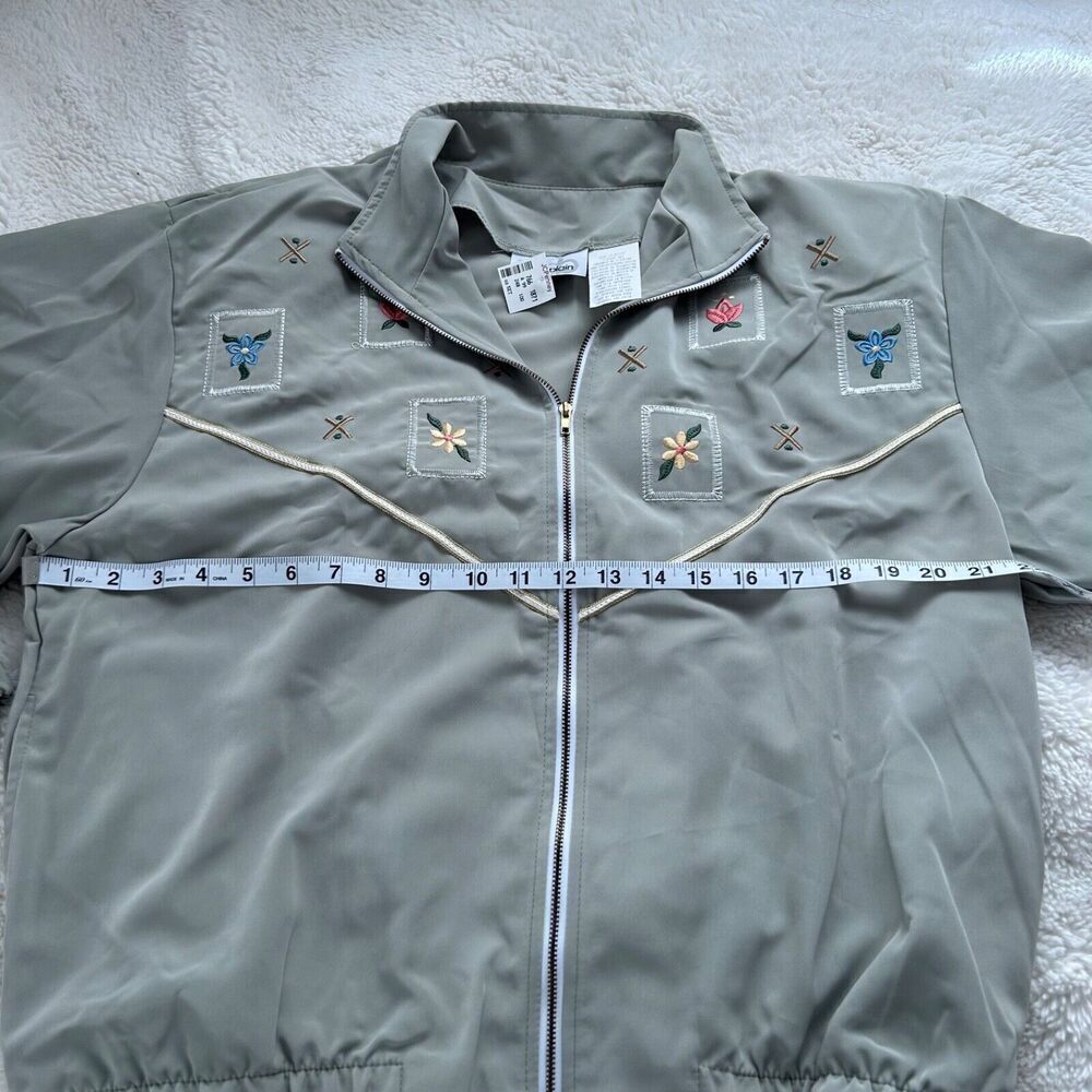 Bonnie Blain Women's Vintage Color Block Embroidered Bomber Jacket Size 12P - Picture 5 of 8